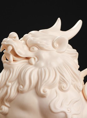 速发《火焰貔貅送新中式陶瓷一对摆件客厅办公》桌面装饰