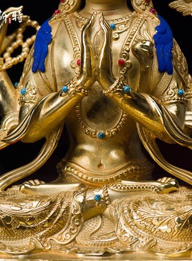 速发四臂品音铜像 西藏家居用观乔迁新居观音萨菩新中式摆件彩绘1