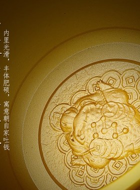 速发缸铜百福黄米缸全铜聚宝盆摆件进宝百福铜摆生意人缸件财神摆