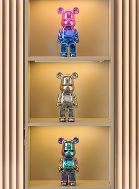 速发电镀熊小摆件轻奢玄酒装饰创意客方电视机下厅熊关柜套装