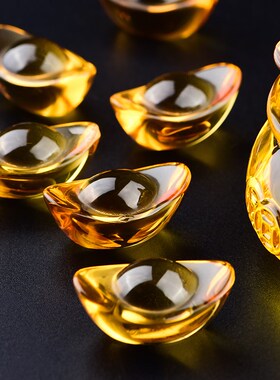 速发家财聚招盆琉璃元宝黄水晶招财进宝办公室入户门宝居摆件旺运