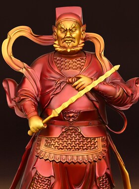 速发铜武财神赵公明摆件黄铜彩绘财虎立神家居件铺供养摆店大号赵
