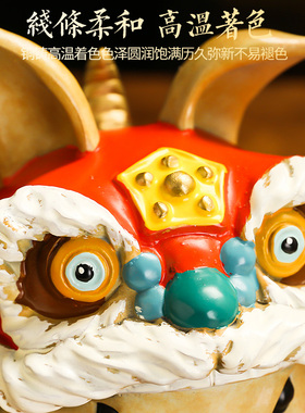 速发彩铜《醒狮兔》十礼生肖兔子摆件家居客厅公办室装饰工艺二品