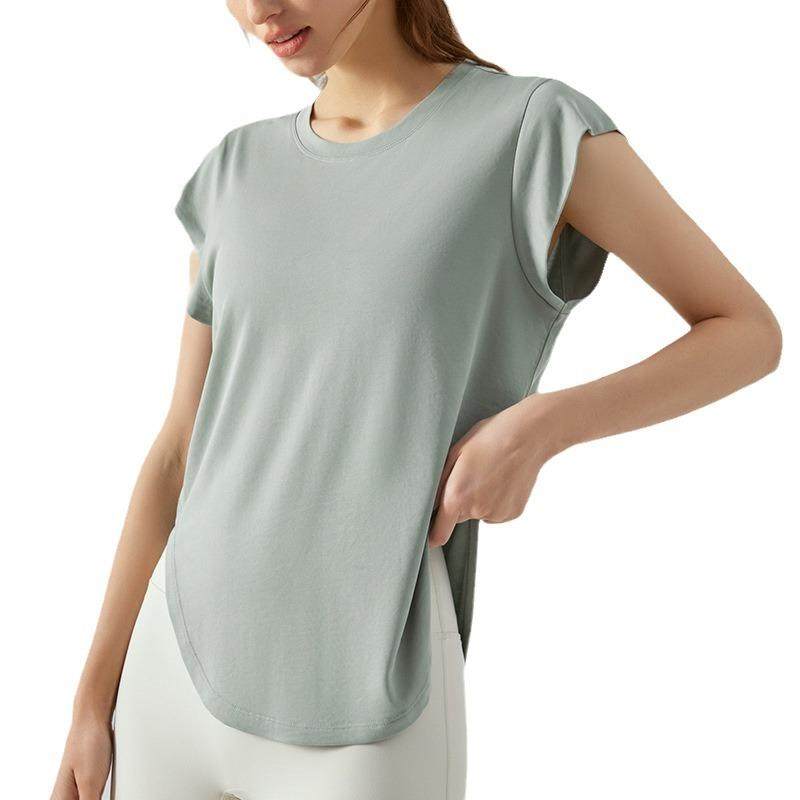 户外春夏莫代尔盖肩运动短袖t恤宽松健身透气瑜伽服上衣女健身服,淘宝优惠券,粉丝福利购,淘宝优惠卷