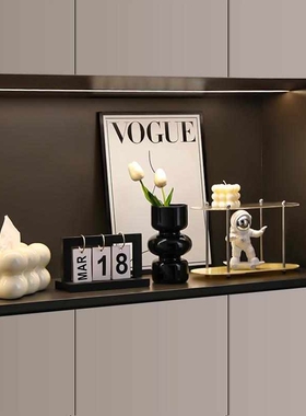 海贝海轻奢入户玄关摆件高级感餐边柜客厅家居饰品收纳高档软装