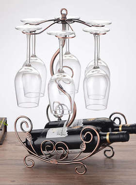 创意高脚杯架红酒杯架倒挂家用客厅酒吧欧式红酒架摆件酒柜装饰品
