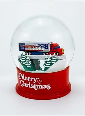 mm树脂雪花球厂家树脂底座水贴纸可印制logo摆件树脂雪花球