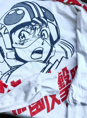 WHO CARE复古大百科Star Wars white LongSleeve星球大战简约长T