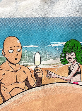 WHO CARE复古大百科  日漫一拳超人赛克斯琦玉漫画宽松短袖T恤