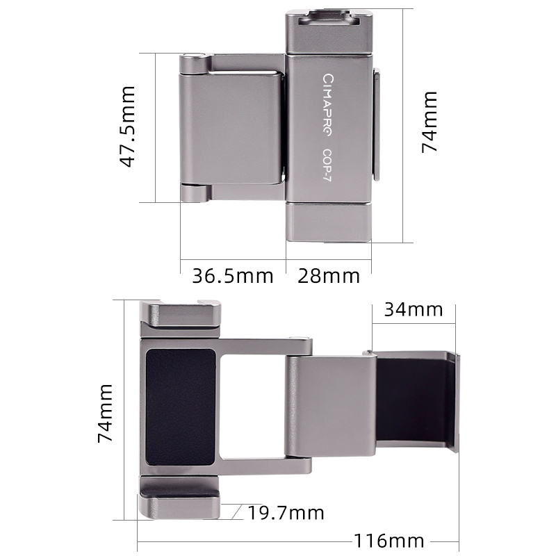 熙熙円COP-7灵眸OSMO POCKET 1金属手机固定支架大疆云台口袋相机2配件 - 图2