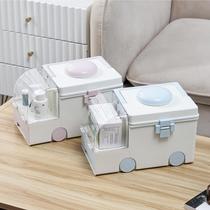 Japan Import Lock Lebuckle Home Medicine Box First Aid Kit Family large capacity full range of medicine containing box poo