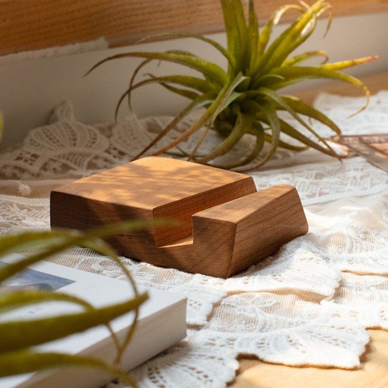 实木手机支架桌面日式简约直播懒人通用手机座平板支撑商务名片架,淘宝优惠券,粉丝福利购,淘宝优惠卷