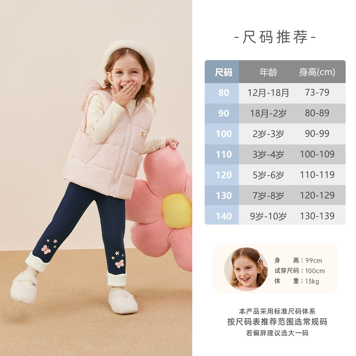 [抑菌抗静电]女童加绒打底裤秋冬宝宝绣花保暖女小童裤子儿童长裤,淘宝优惠券,粉丝福利购,淘宝优惠卷