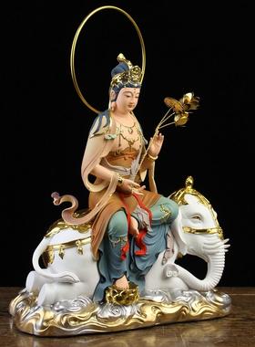 文殊普贤菩萨佛像华严三圣居家供奉家用树脂寺庙神像文殊普贤摆件