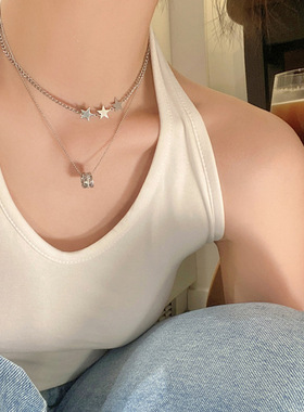 【全店拍三付二】双层星星项链