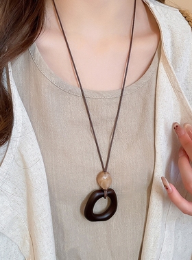 新中式不规则圆环长款项链女