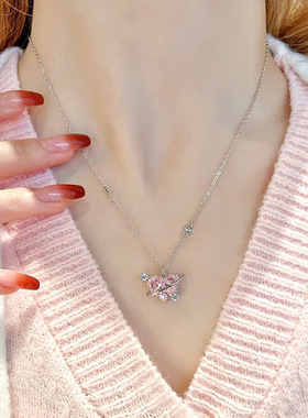 【全店拍三付二】粉色爱心项链