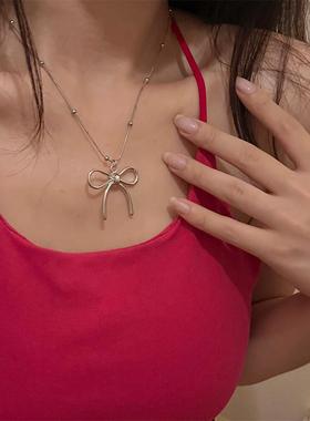 【全店拍三付二】线条蝴蝶结项链