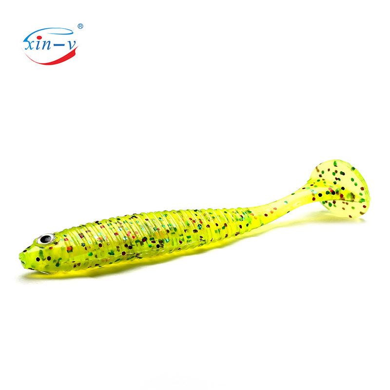 螺纹T尾软饵带眼仿真软鱼软虫饵钓鱼饵路亚鲈鱼假饵沉水80mm/3.7g - 图3