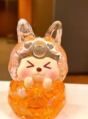 爆款流沙大布布 爆闪kiki塔塔招财猫摆件入油 盲盒盲袋小礼品礼物