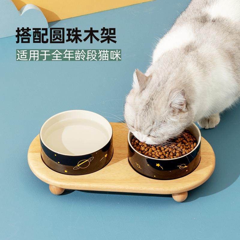 陶瓷高脚狗碗猫粮碗双碗架保护颈椎狗食盆狗粮碗猫咪饮水碗宠物碗,淘宝优惠券,粉丝福利购,淘宝优惠卷
