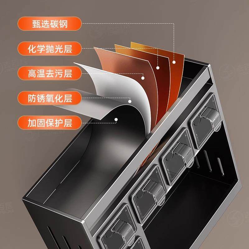 厨房调料盒置物架免打孔壁挂多功能调味罐瓶调味品组合套装收纳架,淘宝优惠券,粉丝福利购,淘宝优惠卷