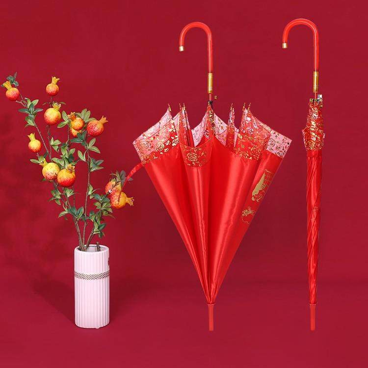 红色雨伞红伞长柄直杆蕾丝新娘陪嫁订婚喜庆婚礼婚庆结婚用品,淘宝优惠券,粉丝福利购,淘宝优惠卷