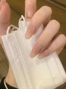 简约白开水穿戴甲简约冰透裸色