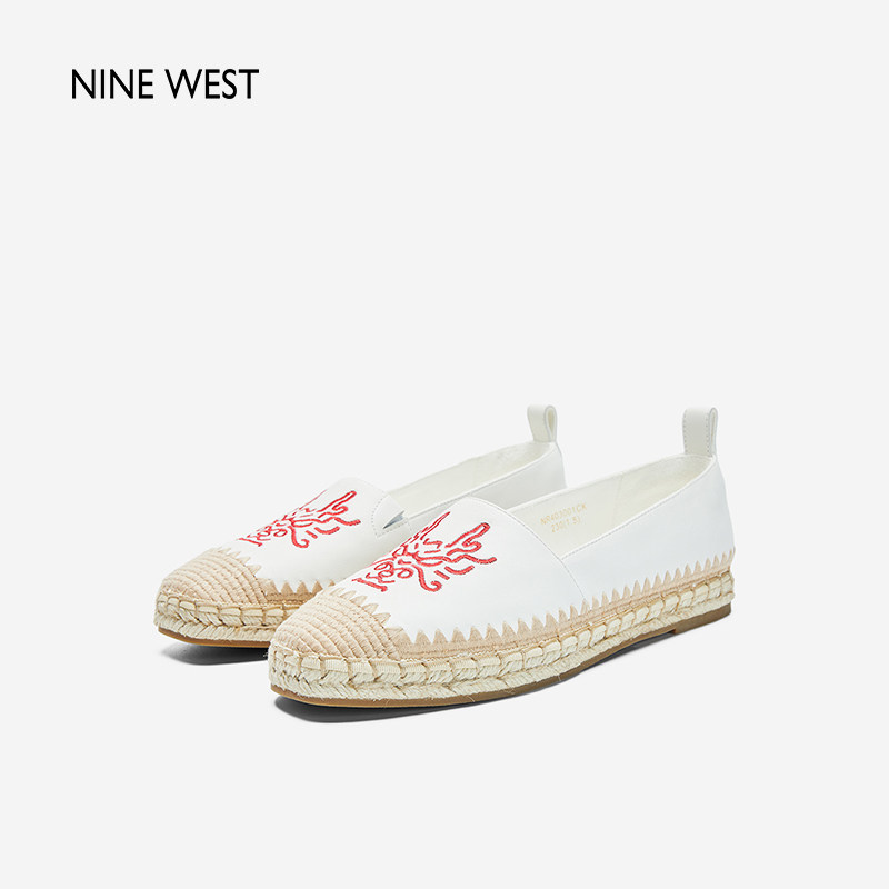 Nine West/玖熙秋冬季渔夫鞋一脚蹬懒人鞋方圆头平底舒适百搭女鞋,淘宝优惠券,粉丝福利购,淘宝优惠卷