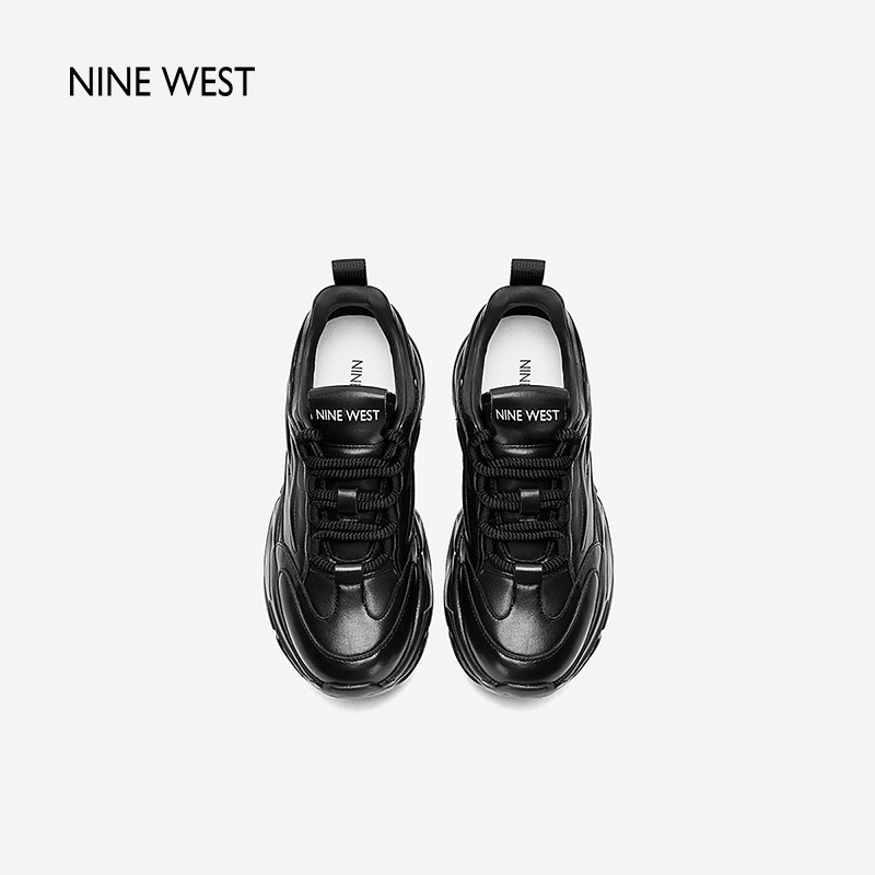 Nine West/玖熙厚底老爹鞋女真皮春季清仓轻便增高运动休闲鞋子,淘宝优惠券,粉丝福利购,淘宝优惠卷
