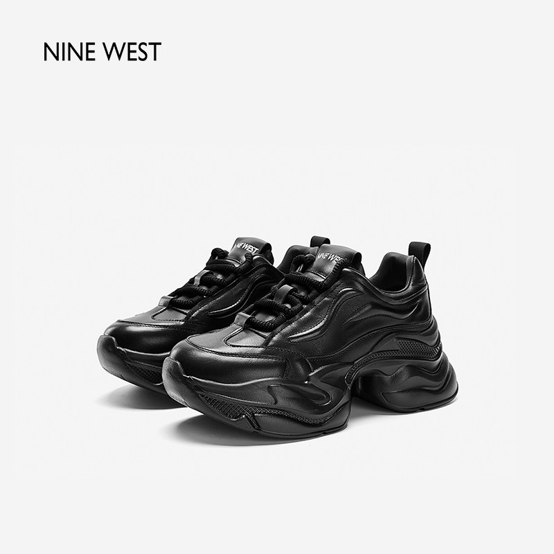 Nine West/玖熙厚底老爹鞋女真皮春季清仓轻便增高运动休闲鞋子,淘宝优惠券,粉丝福利购,淘宝优惠卷