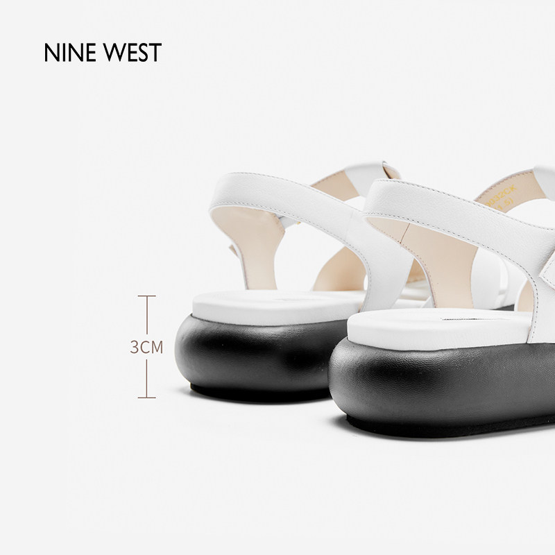 【清仓款】Nine West/玖熙小潜艇厚底时装凉鞋女一字扣带百搭通勤,淘宝优惠券,粉丝福利购,淘宝优惠卷