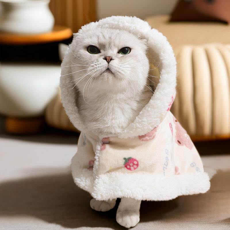 猫咪专用披风冬天室内睡觉用粉色毛绒睡毯宠物披肩高颜值保暖用品,淘宝优惠券,粉丝福利购,淘宝优惠卷