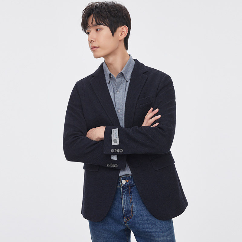ZIOZIA秋季休闲西服男韩系青年修身商务羊毛混纺西便服ZKG15801J,淘宝优惠券,粉丝福利购,淘宝优惠卷