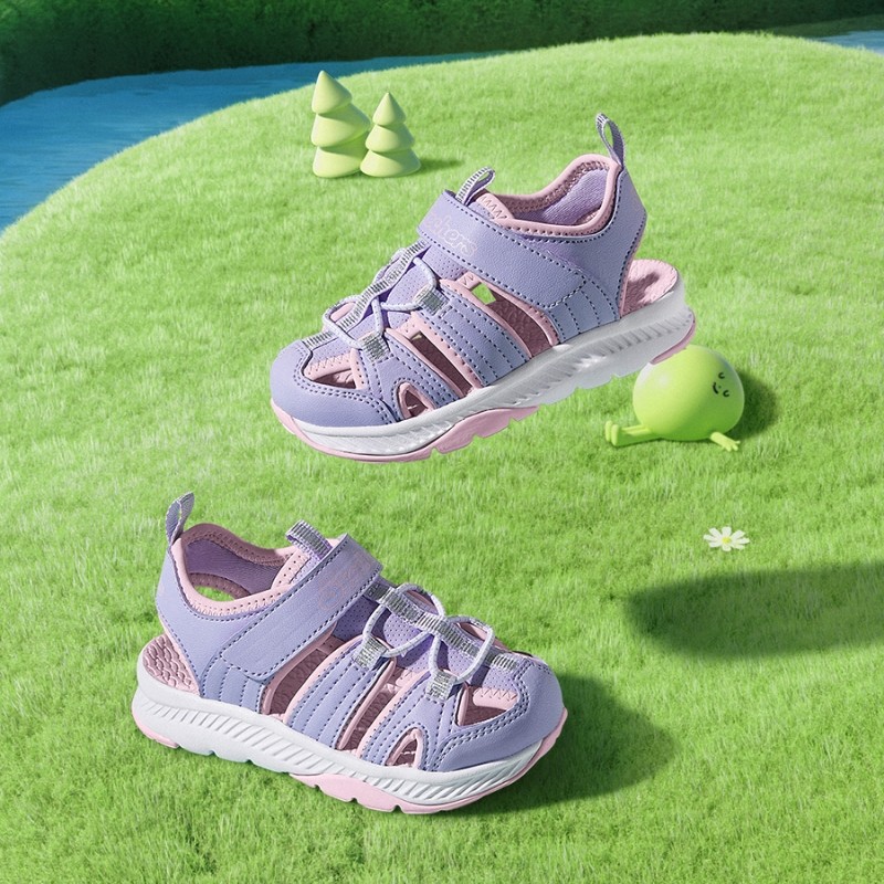 Skechers斯凯奇女小童魔术贴包头凉鞋夏季防滑缓震大头鞋303025N,淘宝优惠券,粉丝福利购,淘宝优惠卷