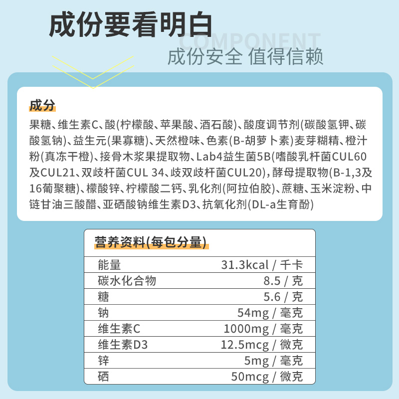 proven维生素c1000速攻強免疫益生菌配方维c冲剂vitamin c 7包/盒 - 图1