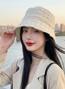 户外渔夫帽褶皱冷帽子大头围显脸
