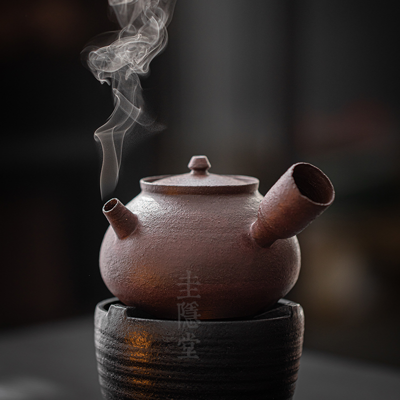 圭隐堂纯手工紫砂粗陶罐罐围炉煮茶壶酒精煮茶炉粉引复古煮茶器