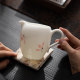 Guiyintang mutton-fat jade porcelain ມື painted ສີບົວ orchid porcelain fair cup ຄົວເຮືອນ ladies' ຈອກຊາຜູ້ຊາຍແມ້ກະທັ້ງຈອກຊາທະເລ