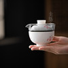 Gui Yintang hand-painted pink orchid mutton fat jade porcelain outdoor portable travel Kung Fu tea set tea cup quick cup
