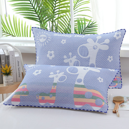 简约枕巾一对装可爱加大加厚枕头巾四季学生成人情侣盖巾吸汗