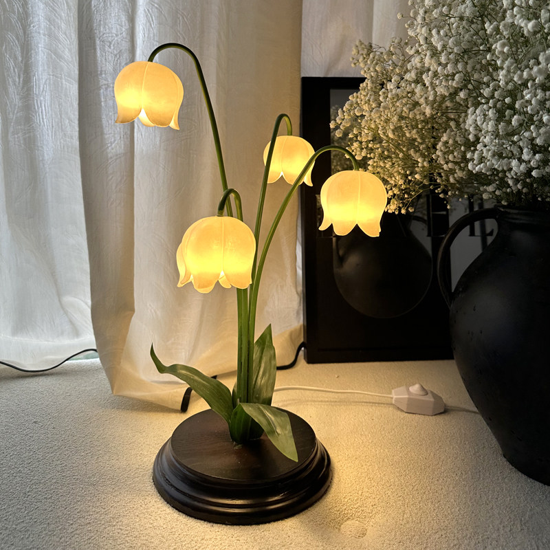 铃兰花台灯田园风客厅主卧室床头柜氛围灯夜灯结婚生日情人节礼物