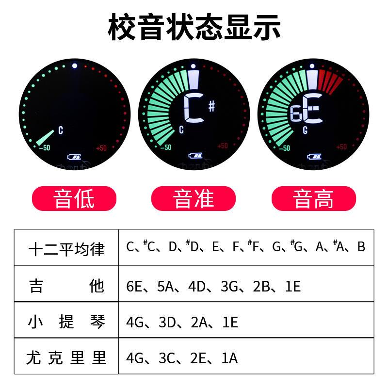 小天使民谣吉他调音器尤克里里小提琴专用电子可充电夹式校音器 - 图1