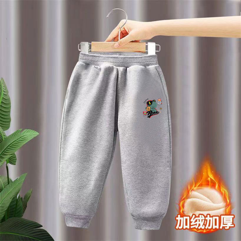 男童裤子秋冬季新款加绒儿童运动卫裤冬中大童装束脚长裤一体绒冬 - 图2