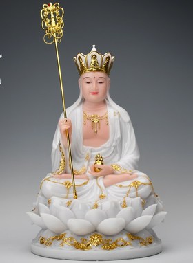 速发地藏王菩萨像奉心汉白地婆娑三圣九华山玉藏菩萨家用供实摆件