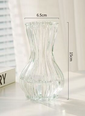 优选玻璃花瓶简约透明创意北欧水养鲜花插花摆件客厅水培餐桌装.