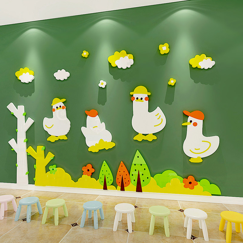 现货速发可爱鸭幼儿园环创黑板报主题装饰墙贴托管班墙面布置班级,淘宝优惠券,粉丝福利购,淘宝优惠卷
