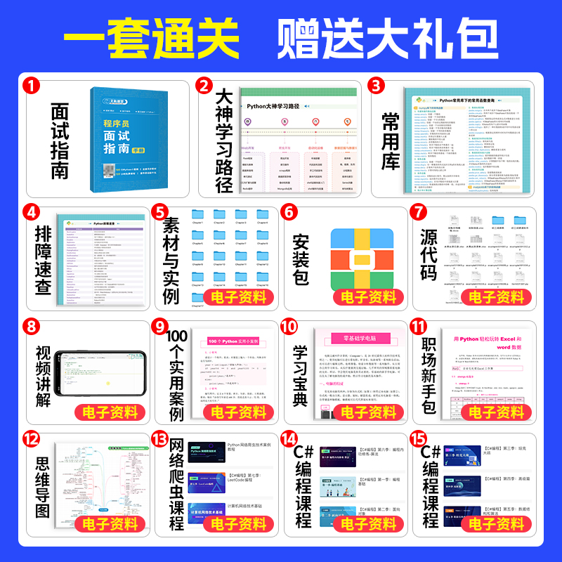 Python编程从入门到实战 零基础学python从入门到精通实践 网络爬虫数据分析python程序设计基础书籍机器学习 python教程自学全套 - 图0