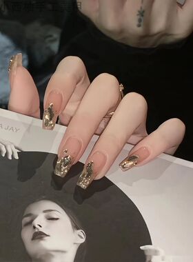 高级爆闪显白纯手工穿戴美甲贴片