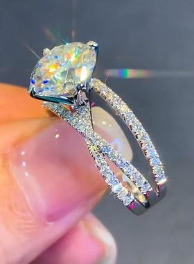 简约高级轻奢满钻镂空戒指